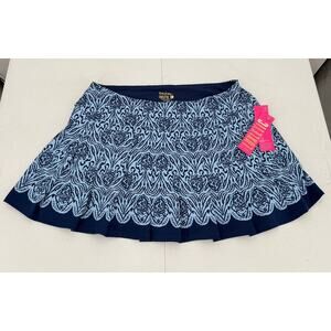 NWT Lilly Pulitzer Luxletic Annora Skort, UPF 50+, Bon Bon Blue, Size LARGE